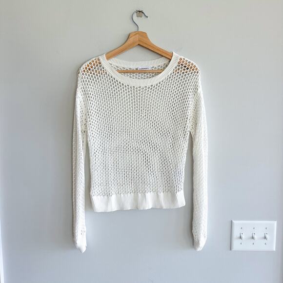 Summersalt The Fishnet Crew Neck Open-Knit Cover Up Swimwear White XS - Picture 3 of 8